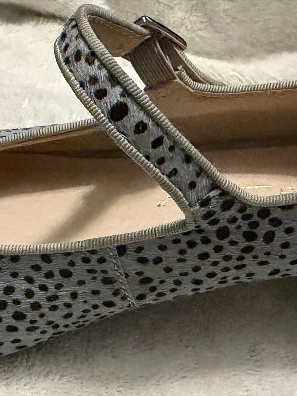 INTENTIONALLY BLANK Calf Hair Dalmatian-Print Mary Jane Flats - Picture 6 of 9